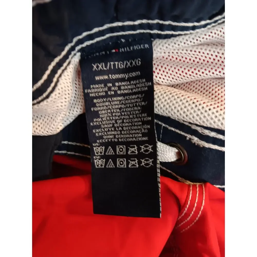 Vtg Tommy Hilfiger Board Swim Shorts XXL 44 Red/White Stripe Beach Big Man‎